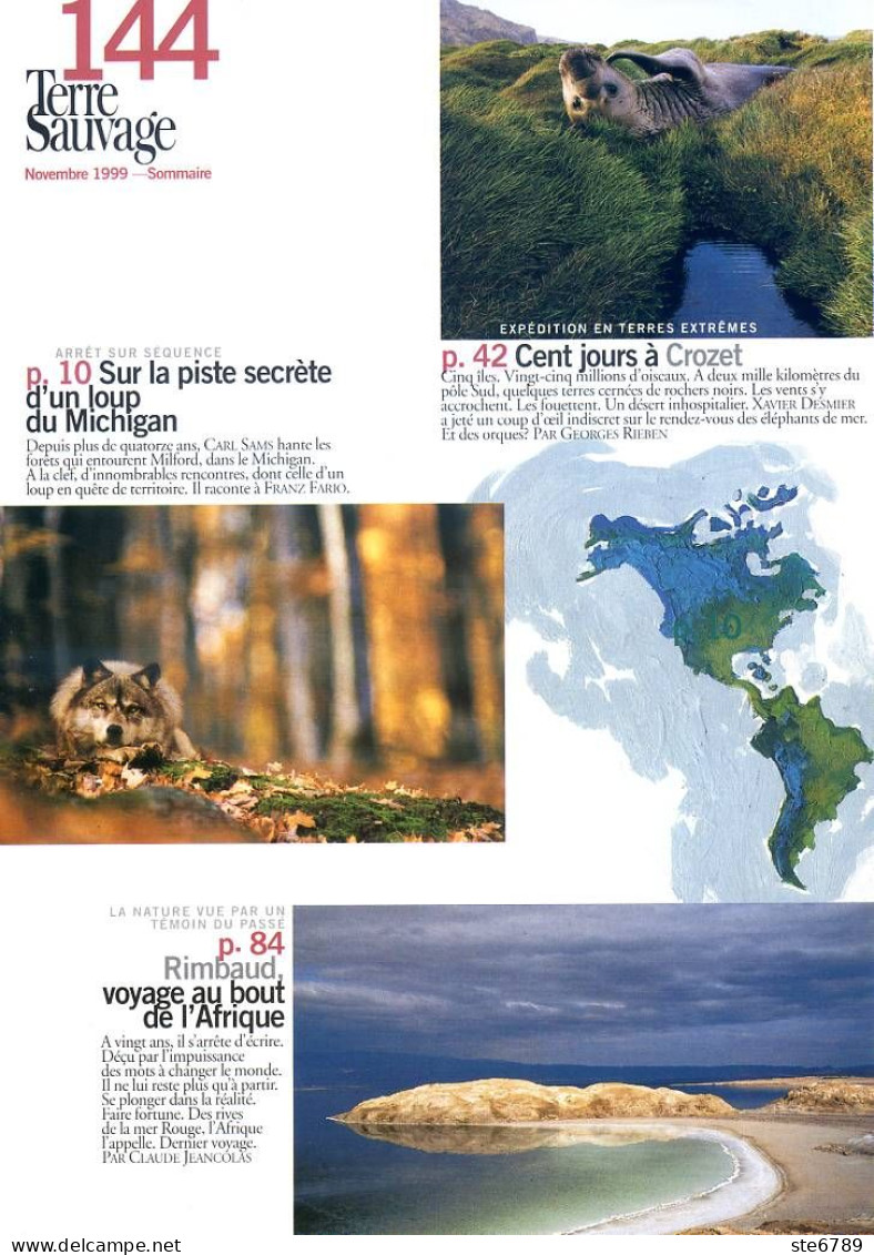 TERRE SAUVAGE N° 144 Animaux Grues Mandchourie , Loup Michigan , Manger Nature , Crozet , Sentiers Lorraine Automne - Tierwelt