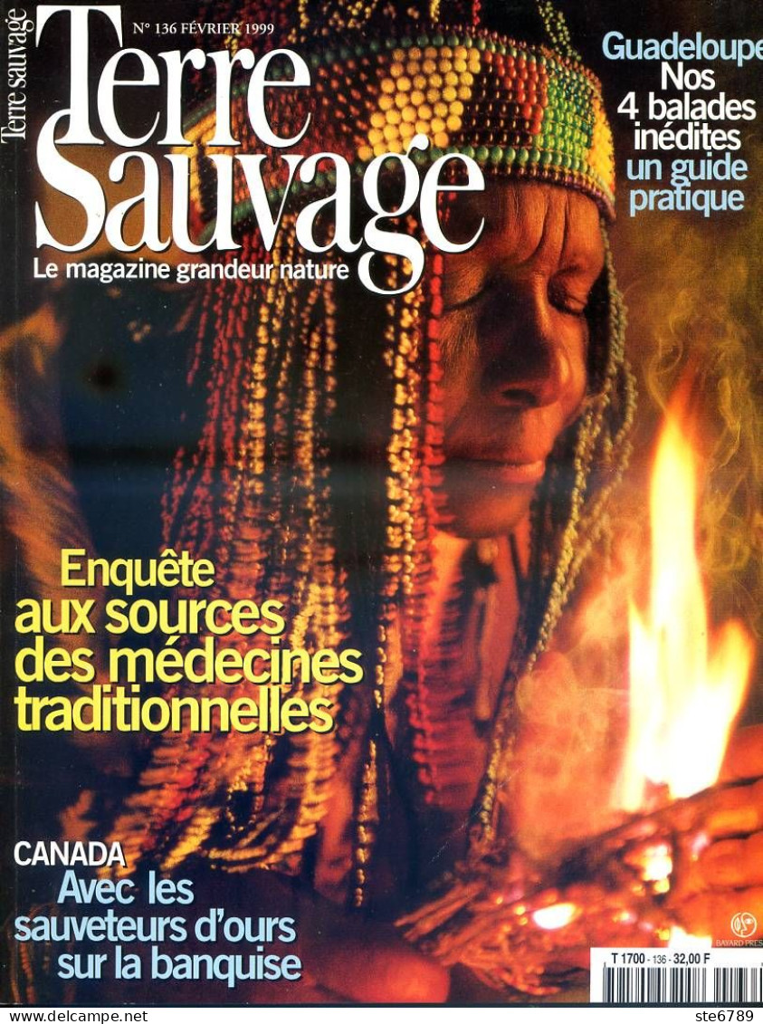 TERRE SAUVAGE N° 136 Animaux Ours Polaires Banquise , Medecines Traditionnelles , Temples Mexique ,  Balades Guadeloupe  - Animals