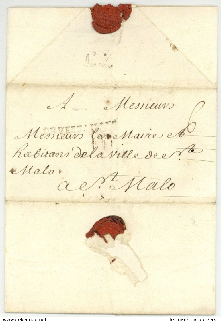 Marine 1703 LS Louis Alexandre De Bourbon Comte De Toulouse Amiral De France Pour Saint-Malo Bretagne - 1701-1800: Precursores XVIII