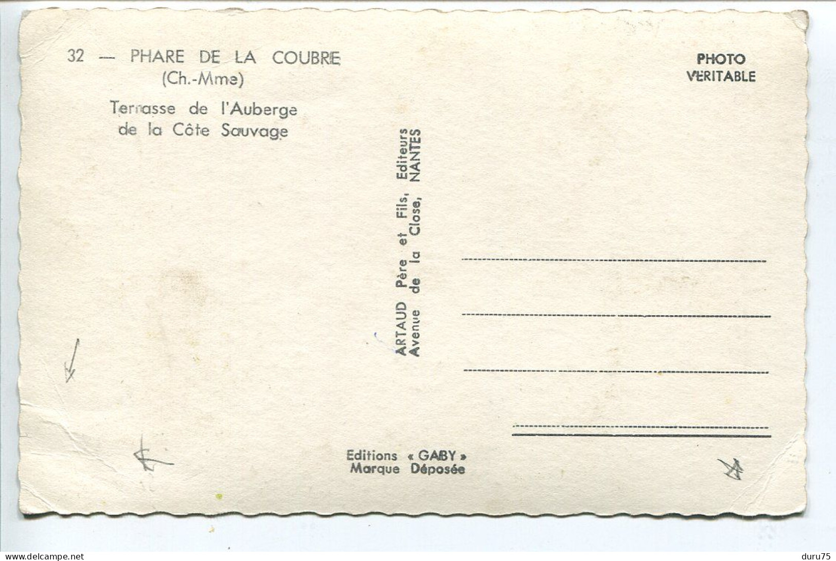 PHARE De La COUBRE Terrasse De L'Auberge De La Côte Sauvage ( Commune De La Tremblade ) Gaby Editeur Artaud - La Tremblade