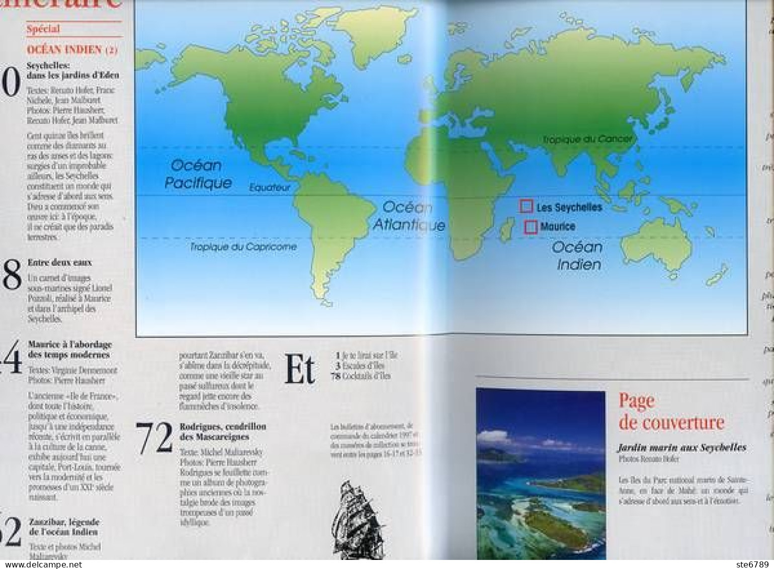 ILES MAGAZINE N° 49 Spécial Océan Indien , Maurice , Rodrigues , Seychelles , Zanzibar - Géographie