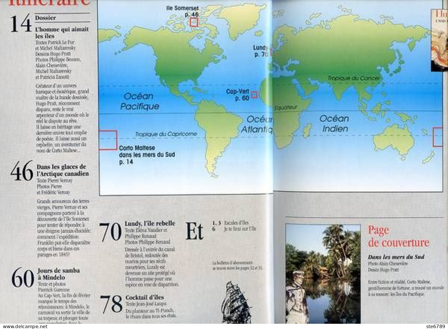 ILES MAGAZINE N° 44 Aventures Mers Du Sud Corto Maltese , Arctique Canadien , Lundy , Carnaval Cap Vert - Geographie