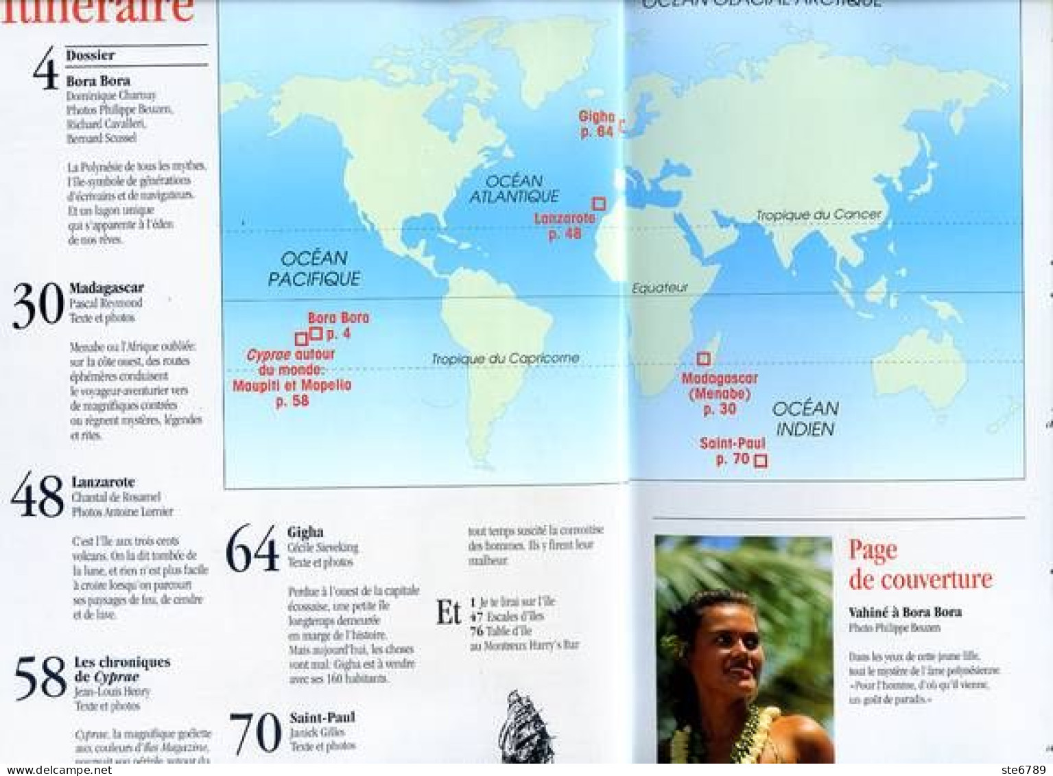 ILES MAGAZINE N° 23 Dossier Bora Bora , Madagascar , Lanzarote , Gigha , Saint Paul - Geographie