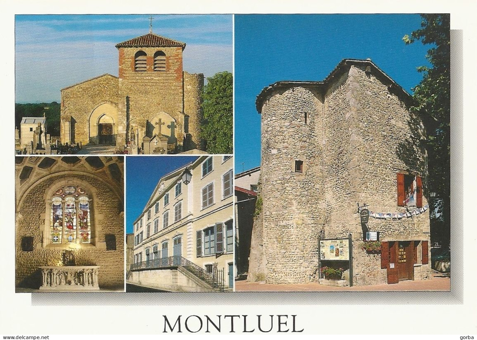 *CPM - 01 - MONTLUEL - Multivues - Chapelle St Barthélémy, ND Des Marais, Maison Princes De Condé, Tour Carrée - Montluel