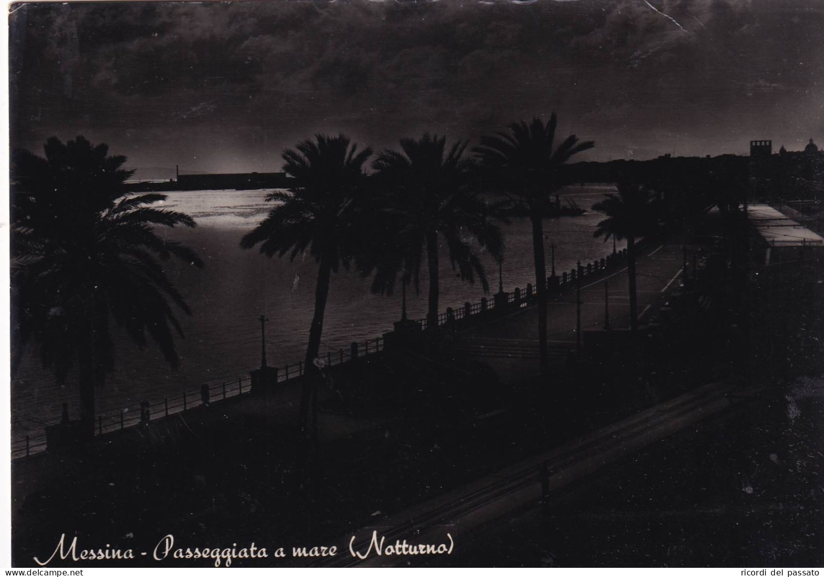 Cartolina Messina - Passeggiata A Mare ( Notturno ) - Messina