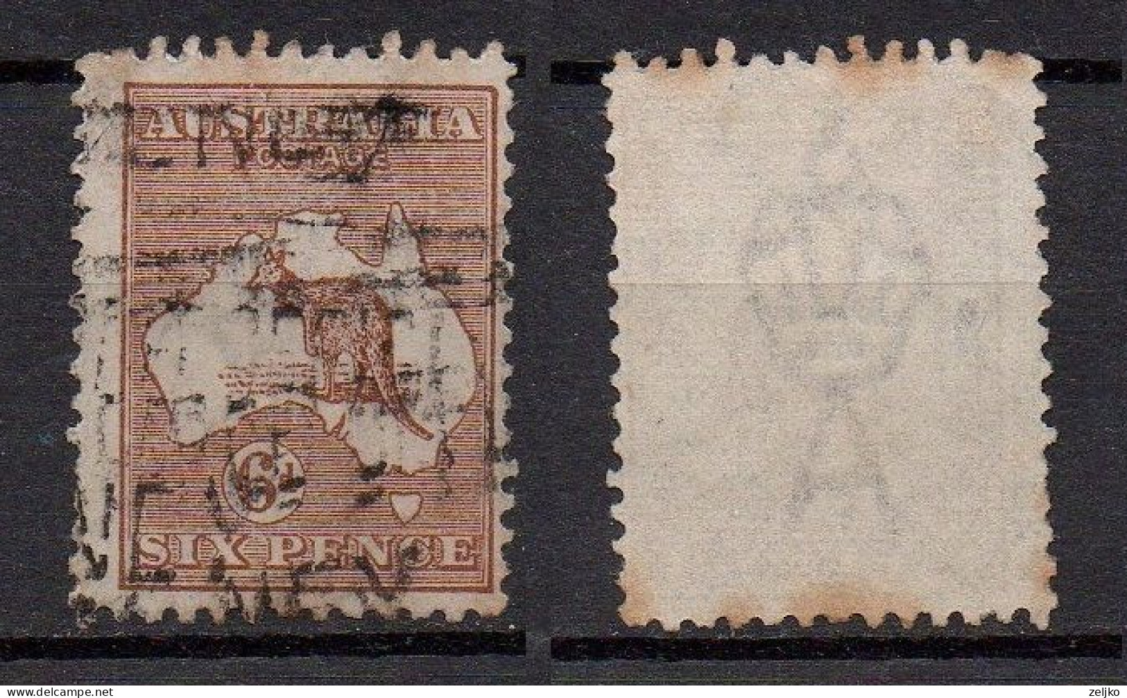 Australia, Used, 1923, Michel 45 III, Wm 4, Kangaroo, Cv 6 € - Usados