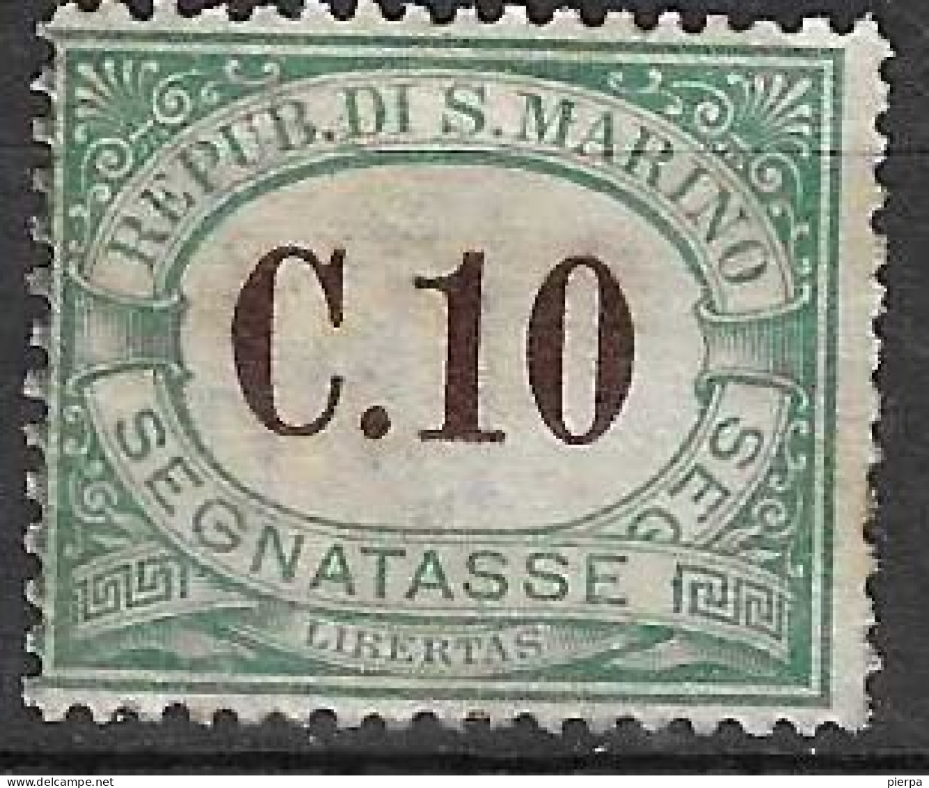 SAN MARINO -1897 - SEGNATASSE - C.10 - NUOVO MH* ( YVERT TX 2 - MICHEL PD 2 - SS  SG 2) - Timbres-taxe