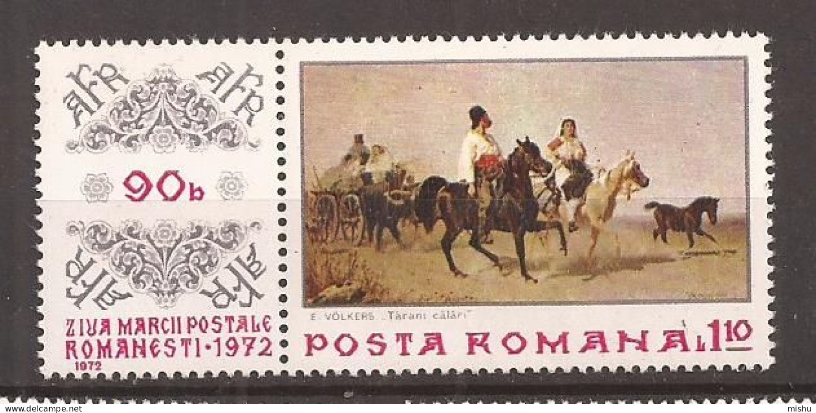 LP 812 Romania -1972- ZIUA MARCII POSTALE ROMANESTI - Autres & Non Classés