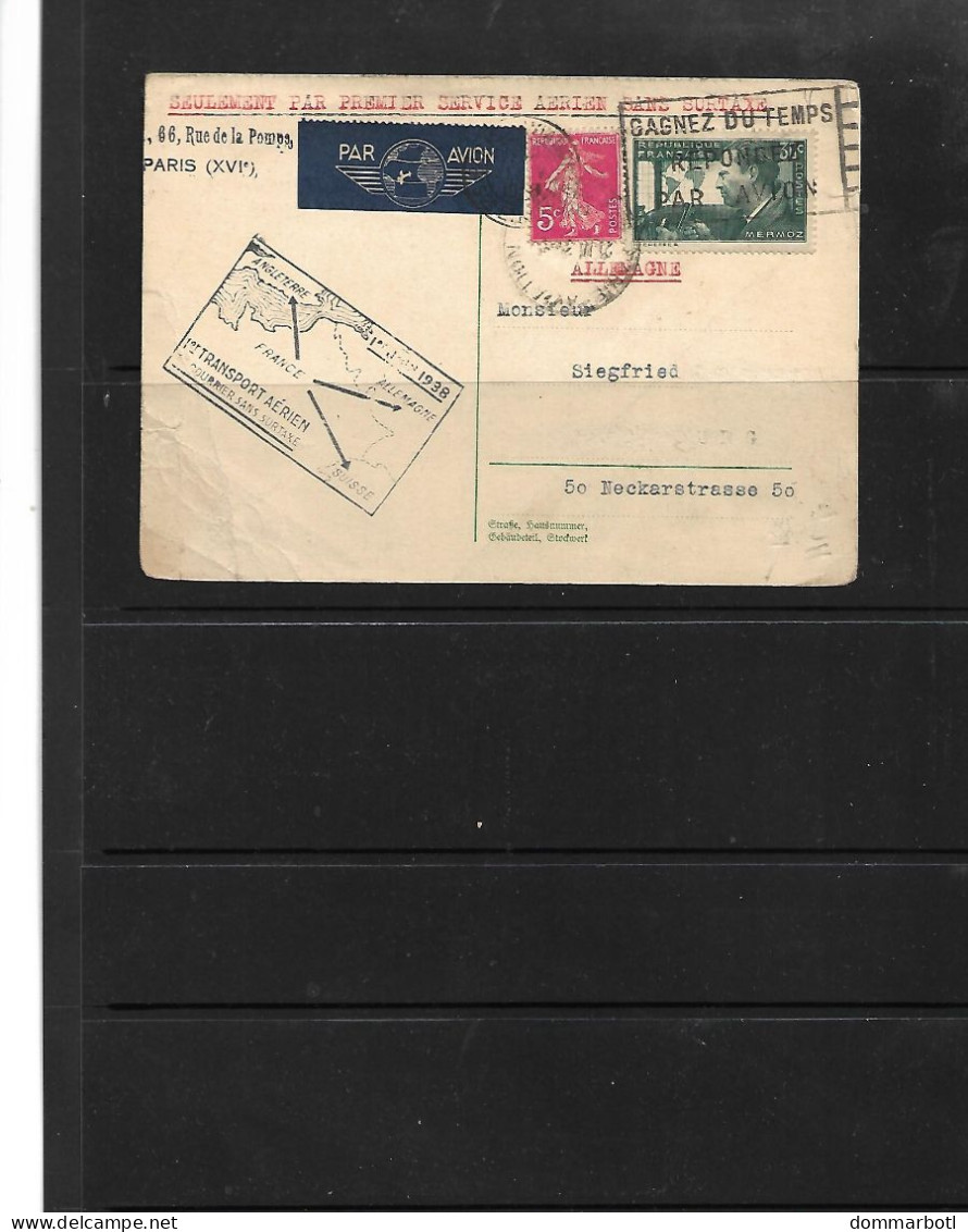Poste Aérienne, Etat - 1927-1959 Matasellados