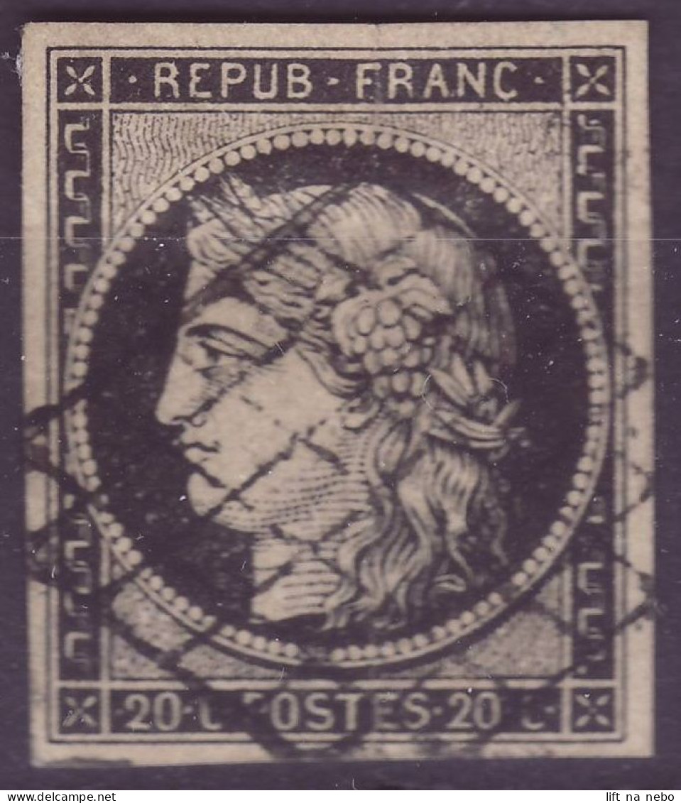 FRANCE 1849-50 Cérès 20 C Noir Sur Jeune YT N°3 Oblitéré - 1849-1850 Cérès
