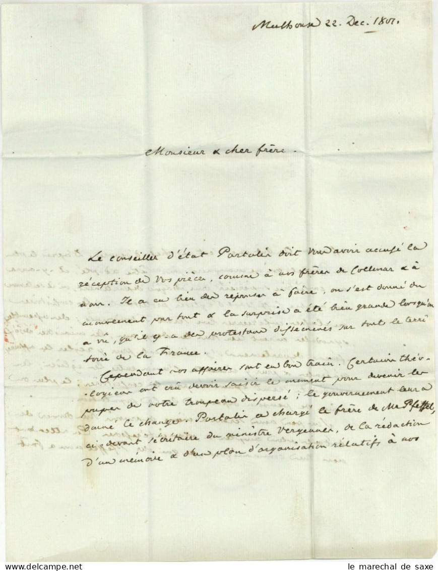 Alsace Abel Théodor Maeder (1765-1834) Pasteur Né à Hanau Mulhouse 1801 Pour Corgemont Suisse Oberlin Pfeffel - Sonstige & Ohne Zuordnung