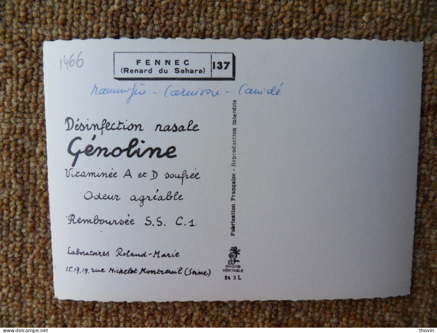 KB10/1451*1468-lot de 18 cartes postales animaux Publicité Laboratoires Roland Marie