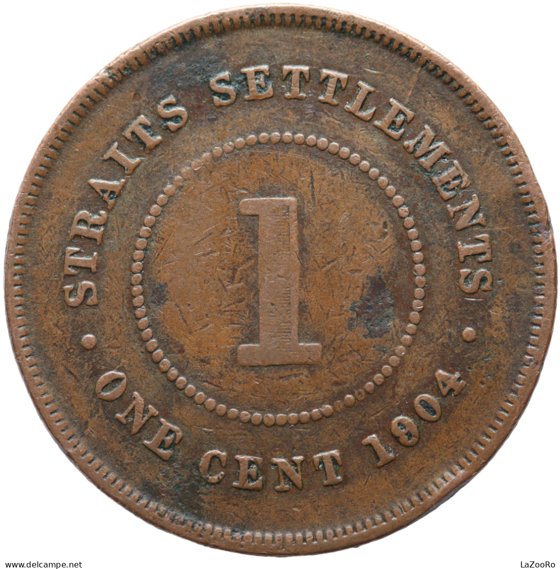 LaZooRo: Straits Settlements 1 Cent 1904 F - Kolonies