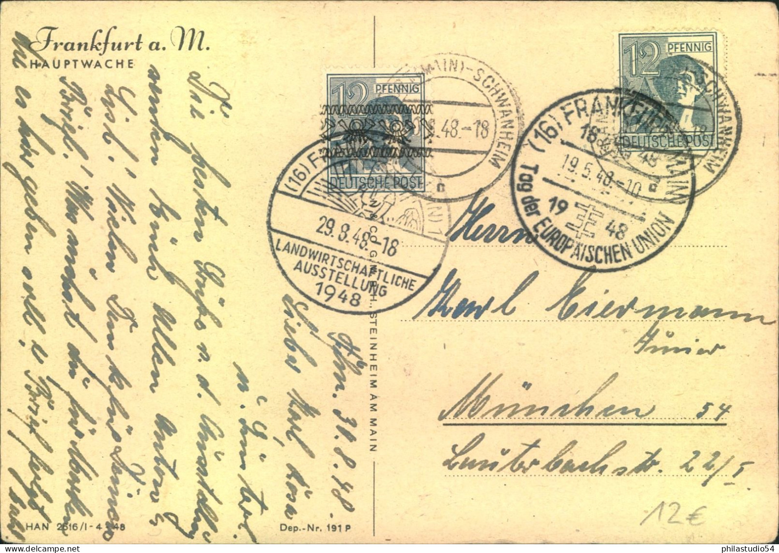 1948, AK Vor Und Nach Der Währungsreform Gebraucht. Interessante Karte - Lettres & Documents