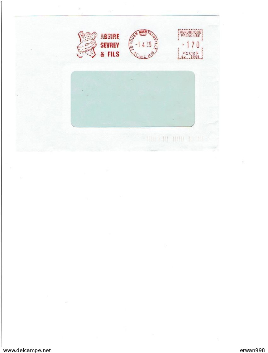 76 ROUEN-Martainville  EMA Rouge Du 1/4/1965 ABSIRE SEVREY & FIls   (122) - EMA (Printer Machine)