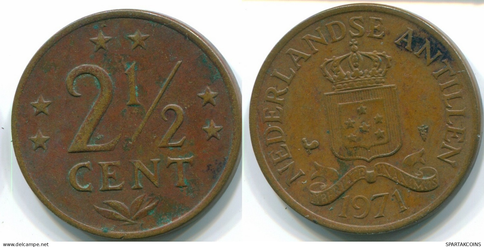 2 1/2 CENT 1971 NETHERLANDS ANTILLES Bronze Colonial Coin #S10499.U.A - Antillas Neerlandesas
