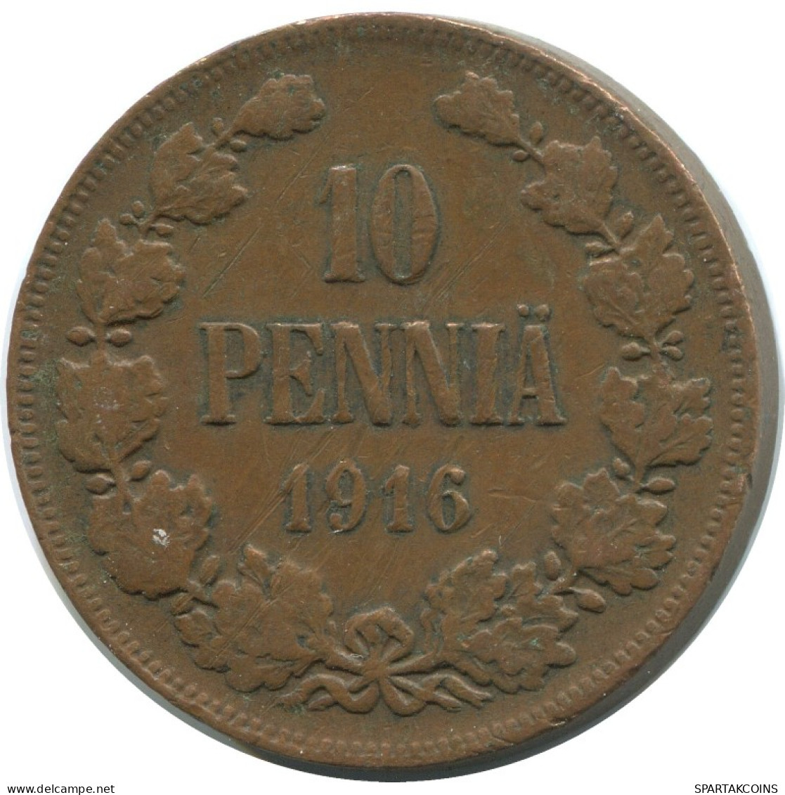 10 PENNIA 1916 FINLAND Coin RUSSIA EMPIRE #AB124.5.U.A - Finnland