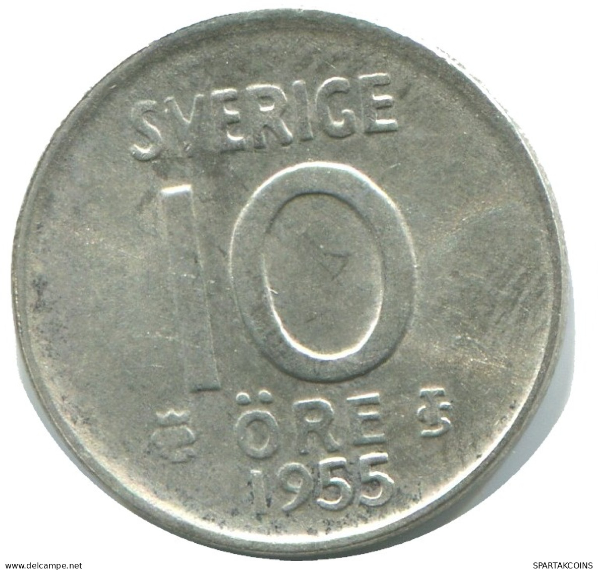 10 ORE 1955 SUÈDE SWEDEN ARGENT Pièce #AD048.2.F.A - Suecia