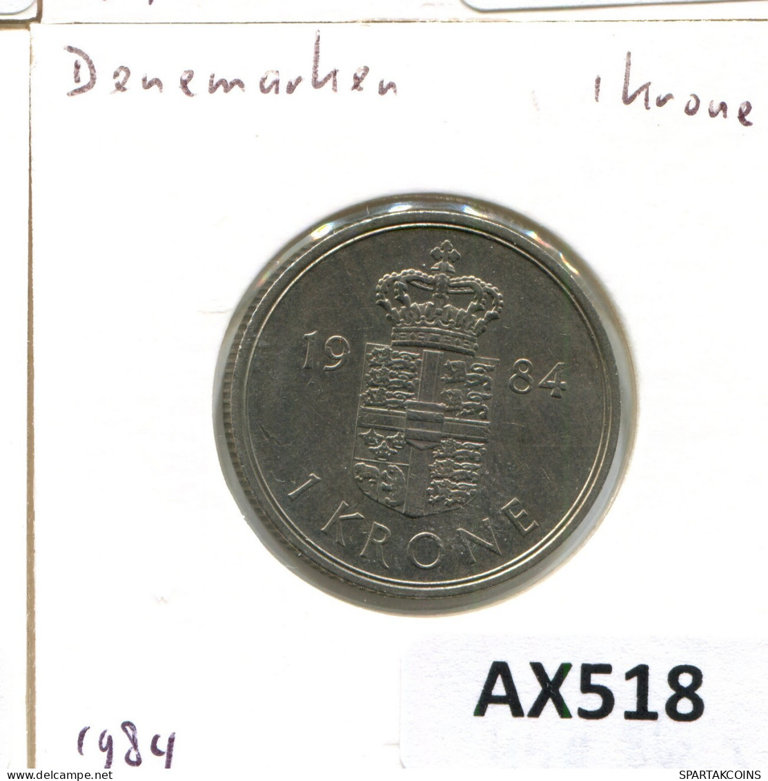 1 KRONE 1984 DANEMARK DENMARK Münze Margrethe II #AX518.D.A - Dinamarca