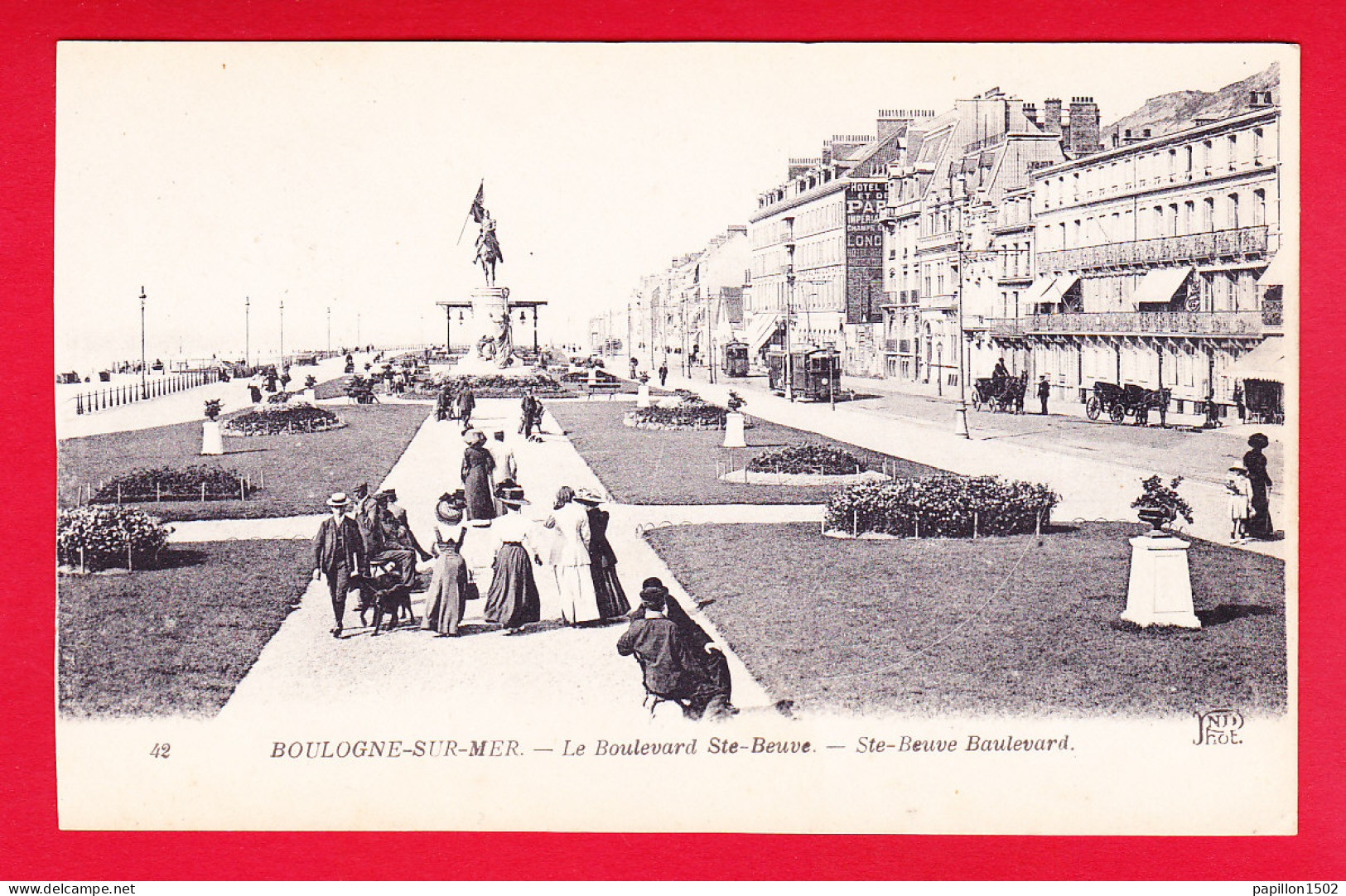 F-62-Boulogne Sur Mer-18P64 Le Boulevard Ste Beuve, Belle Animation, Cpa  - Boulogne Sur Mer