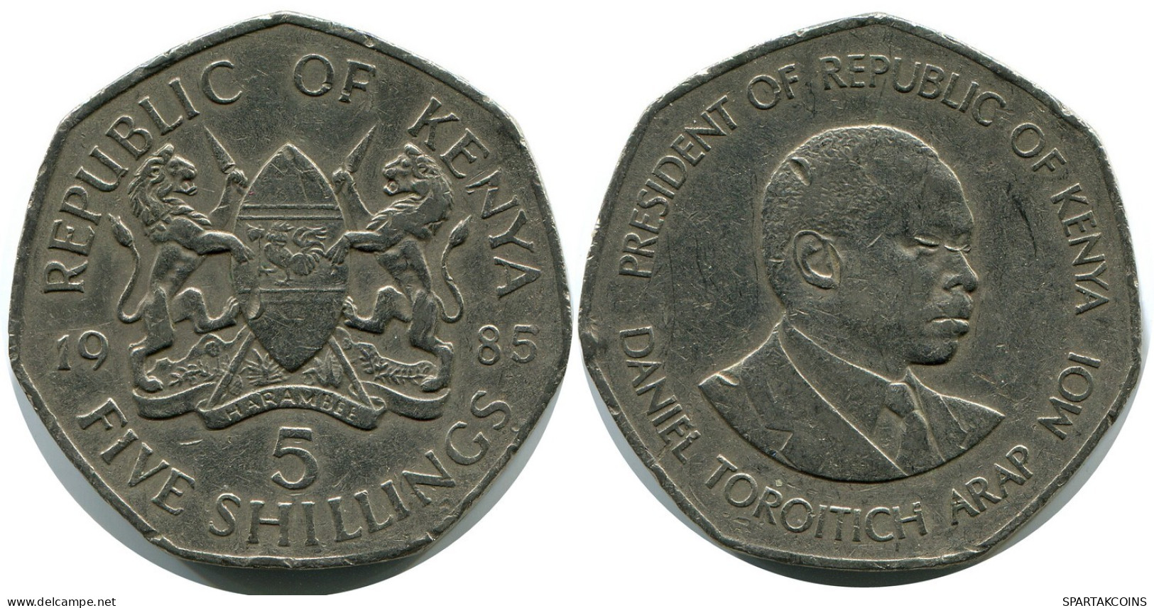 5 SHILLINGS 1985 KENYA Moneda #AZ205.E.A - Kenia