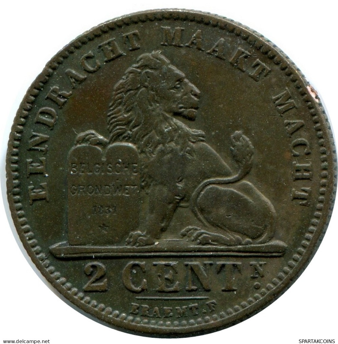 2 CENTIMES 1911 BELGIUM Coin DUTCH Text #AX361.U.A - 2 Cents