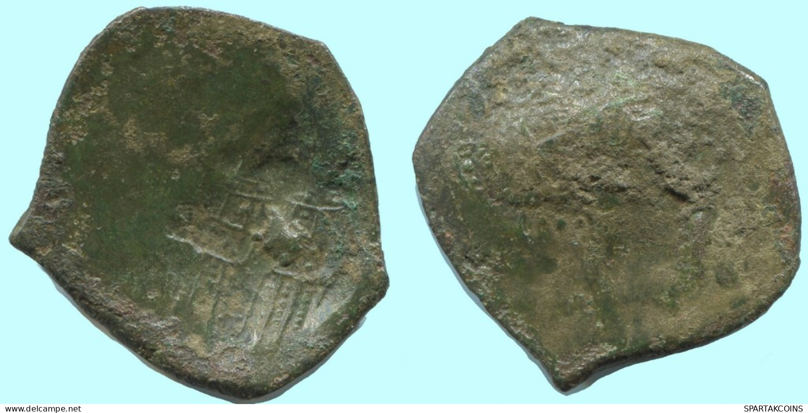 Authentic Original Ancient BYZANTINE EMPIRE Trachy Coin 3.1g/23mm #AG592.4.U.A - Bizantine
