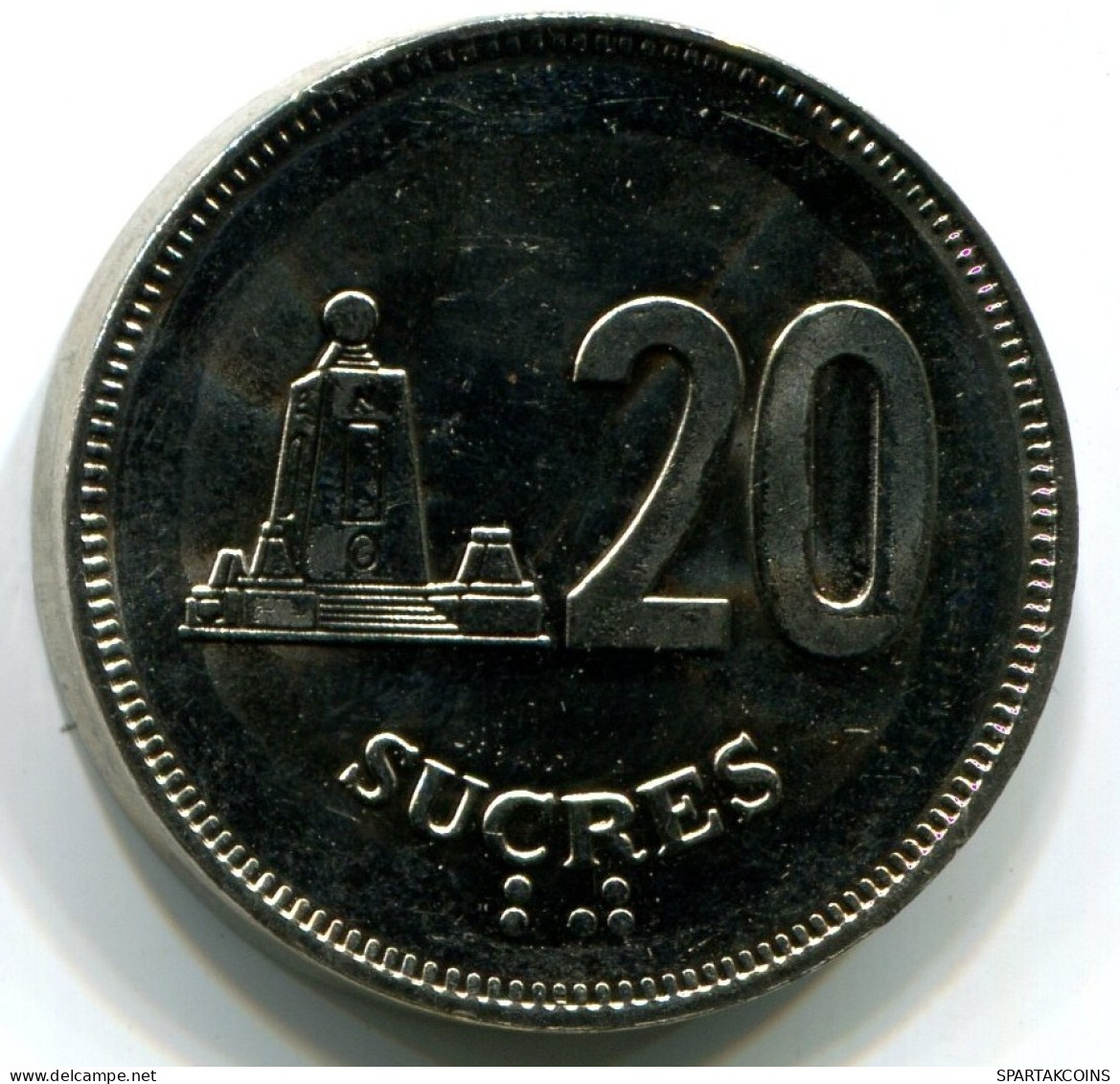20 SUCRE 1991 ECUADOR UNC Coin #W11118.U.A - Equateur