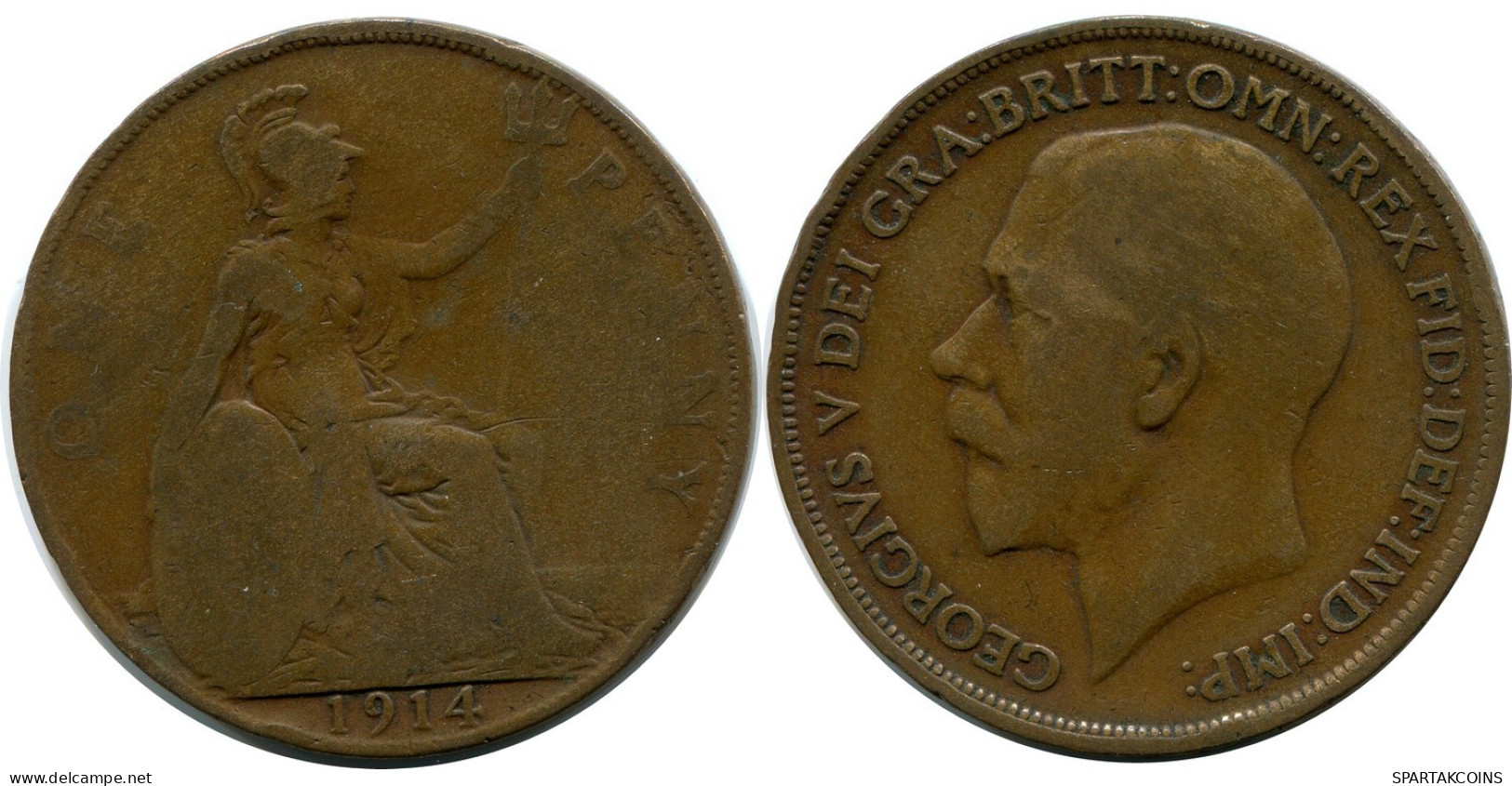 PENNY 1914 UK GRANDE-BRETAGNE GREAT BRITAIN Pièce #BB008.F.A - D. 1 Penny