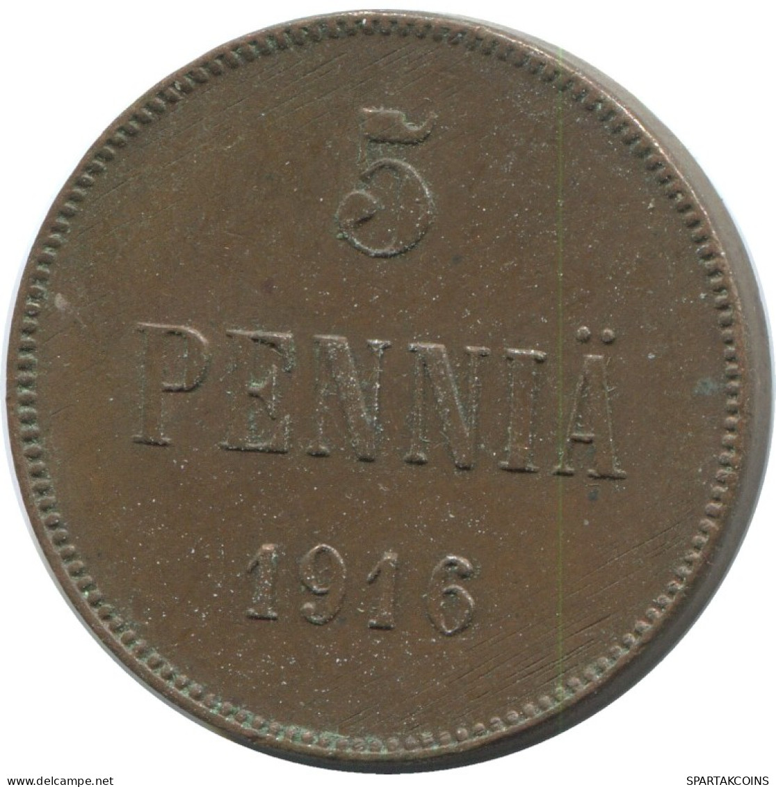 5 PENNIA 1916 FINLAND Coin RUSSIA EMPIRE #AB136.5.U.A - Finland