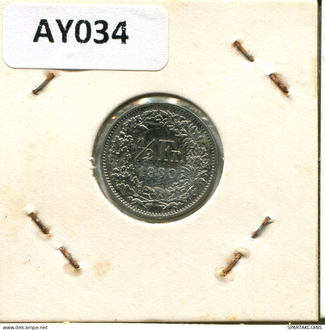 1/2 FRANC 1980 SWITZERLAND Coin #AY034.3.U.A - Andere & Zonder Classificatie