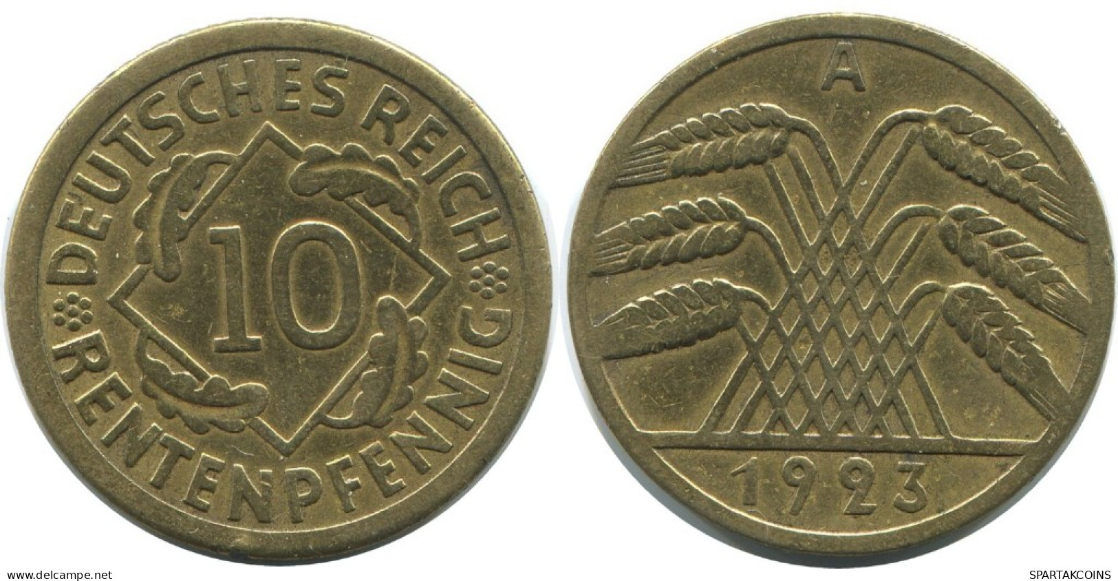 10 RENTENPFENNIG 1923 A ALLEMAGNE Pièce GERMANY #AE375.F.A - 10 Rentenpfennig & 10 Reichspfennig