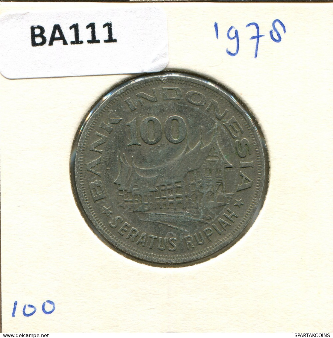 100 RUPIAH 1978 INDONESIA Moneda #BA111.E.A - Indonésie