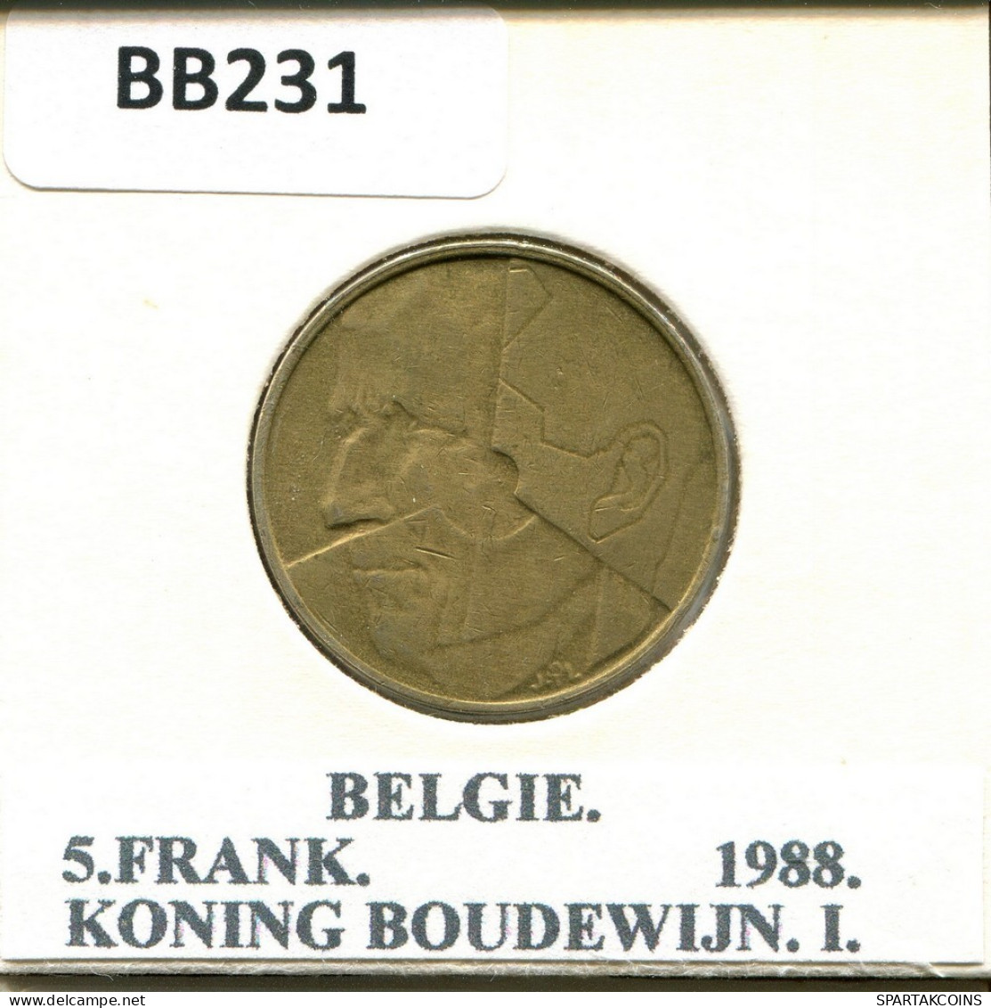 5 FRANCS 1988 DUTCH Text BELGIUM Coin #BB231.U.A - 5 Frank