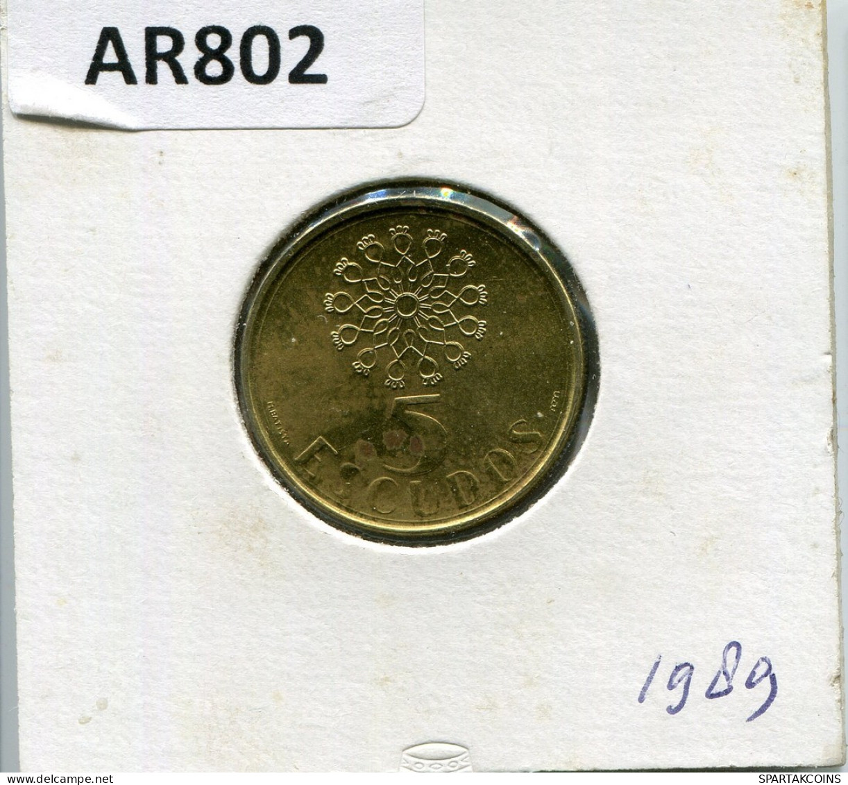 5 ESCUDOS 1989 PORTUGAL Moneda #AR802.E.A - Portugal