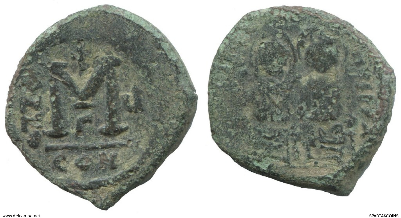 FLAVIUS JUSTINUS II FOLLIS Auténtico Antiguo BYZANTINE Moneda 10g/30m #AA519.19.E.A - Byzantine