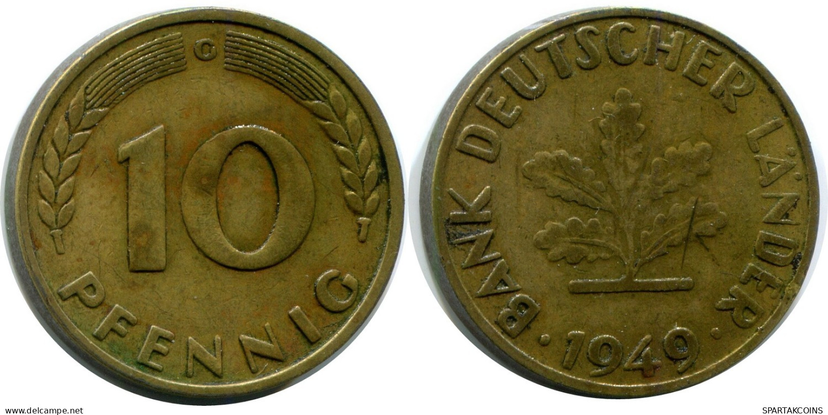 10 PFENNIG 1949 G BRD DEUTSCHLAND Münze GERMANY #AW976.D.A - 10 Pfennig