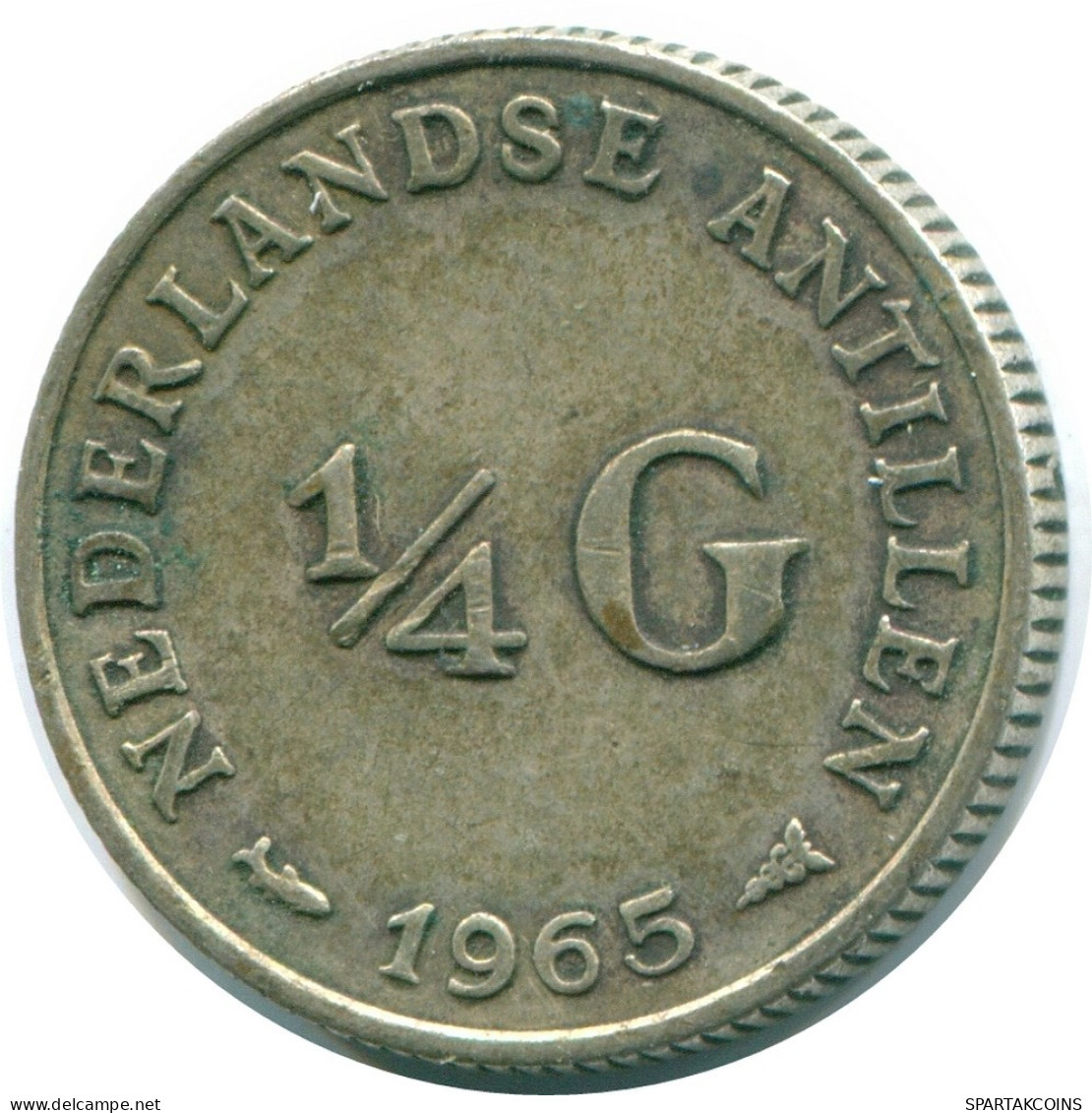 1/4 GULDEN 1965 ANTILLAS NEERLANDESAS PLATA Colonial Moneda #NL11367.4.E.A - Antillas Neerlandesas