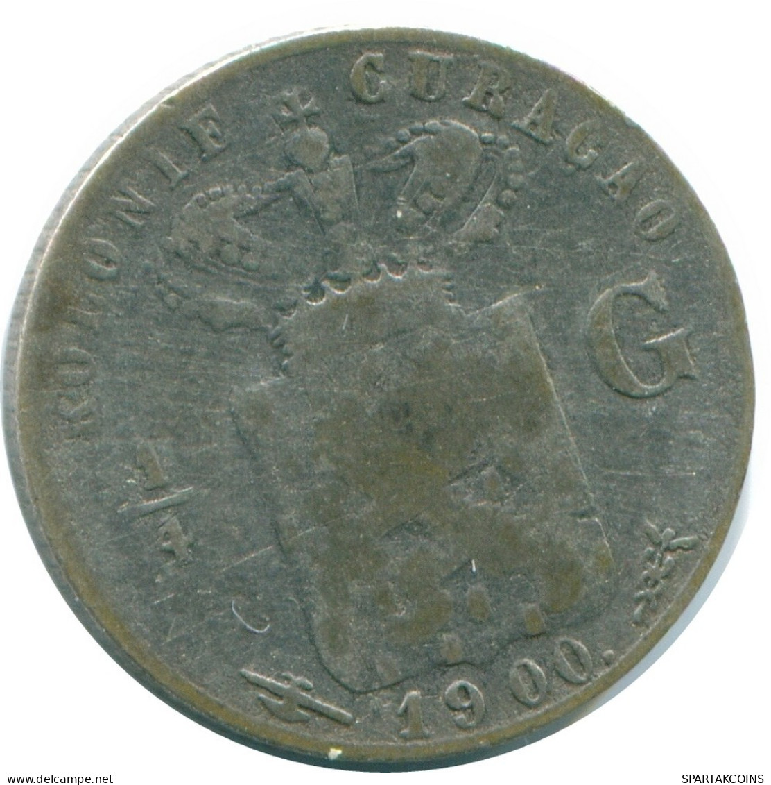 1/4 GULDEN 1900 CURACAO Netherlands SILVER Colonial Coin #NL10500.4.U.A - Curacao