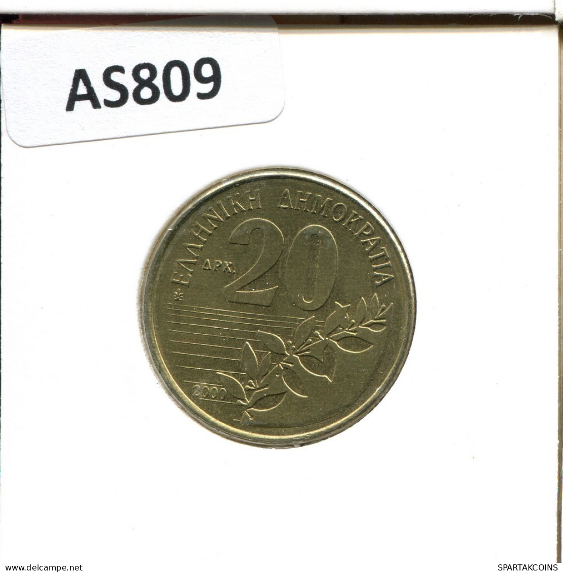 20 DRACHMES 2000 GRECIA GREECE Moneda #AS809.E.A - Grèce