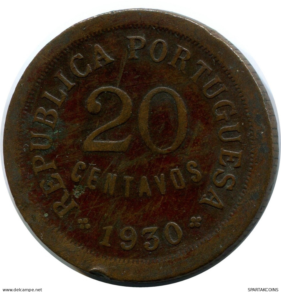 20 CENTAVOS 1930 CABO VERDE Coin #AP856.U.A - Andere - Afrika