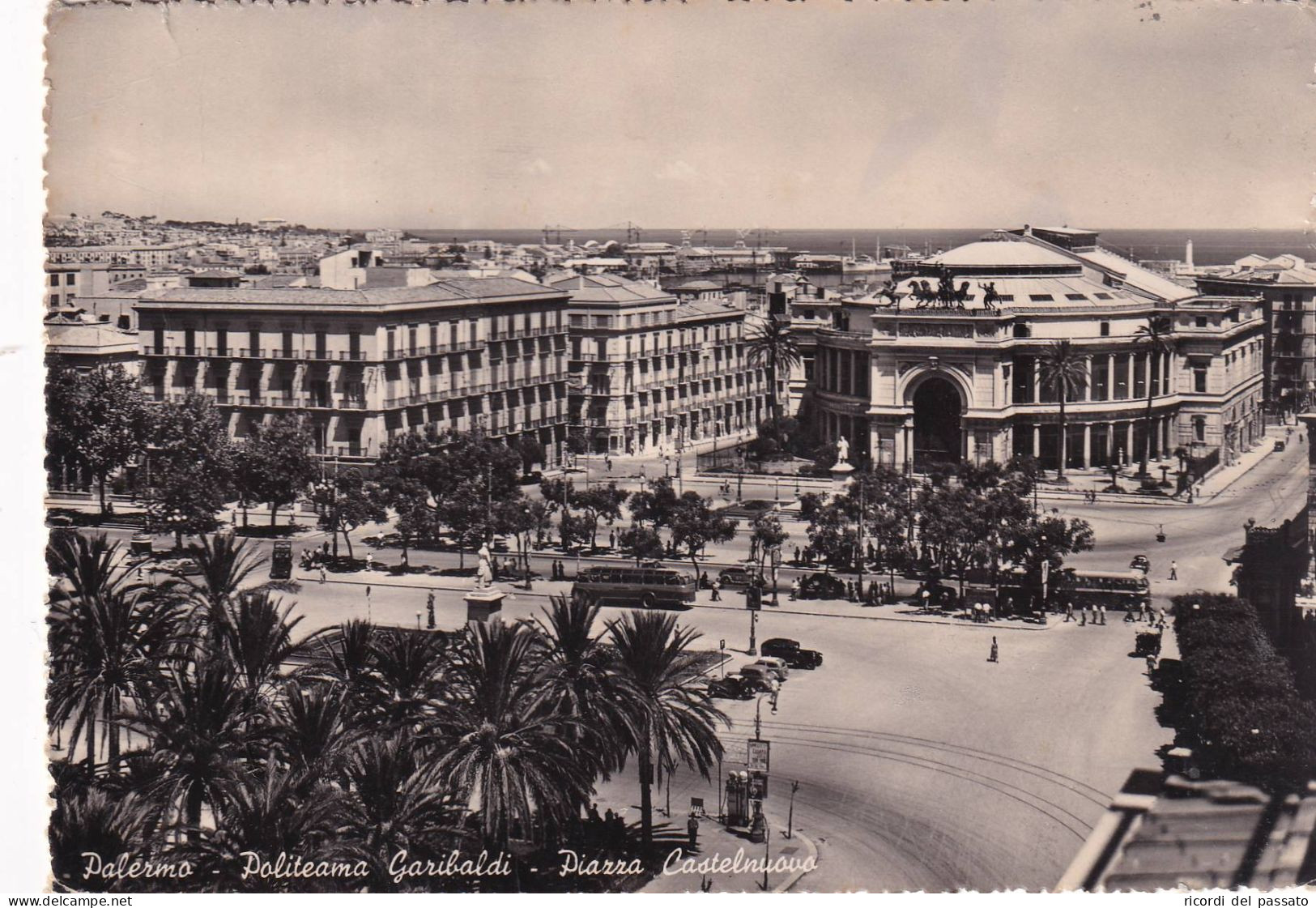 Cartolina Palermo - Politeama Garibaldi - Piazza Castelnuovo - Palermo