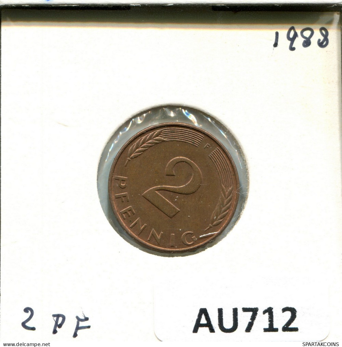 2 PFENNIG 1988 F BRD ALEMANIA Moneda GERMANY #AU712.E.A - 2 Pfennig