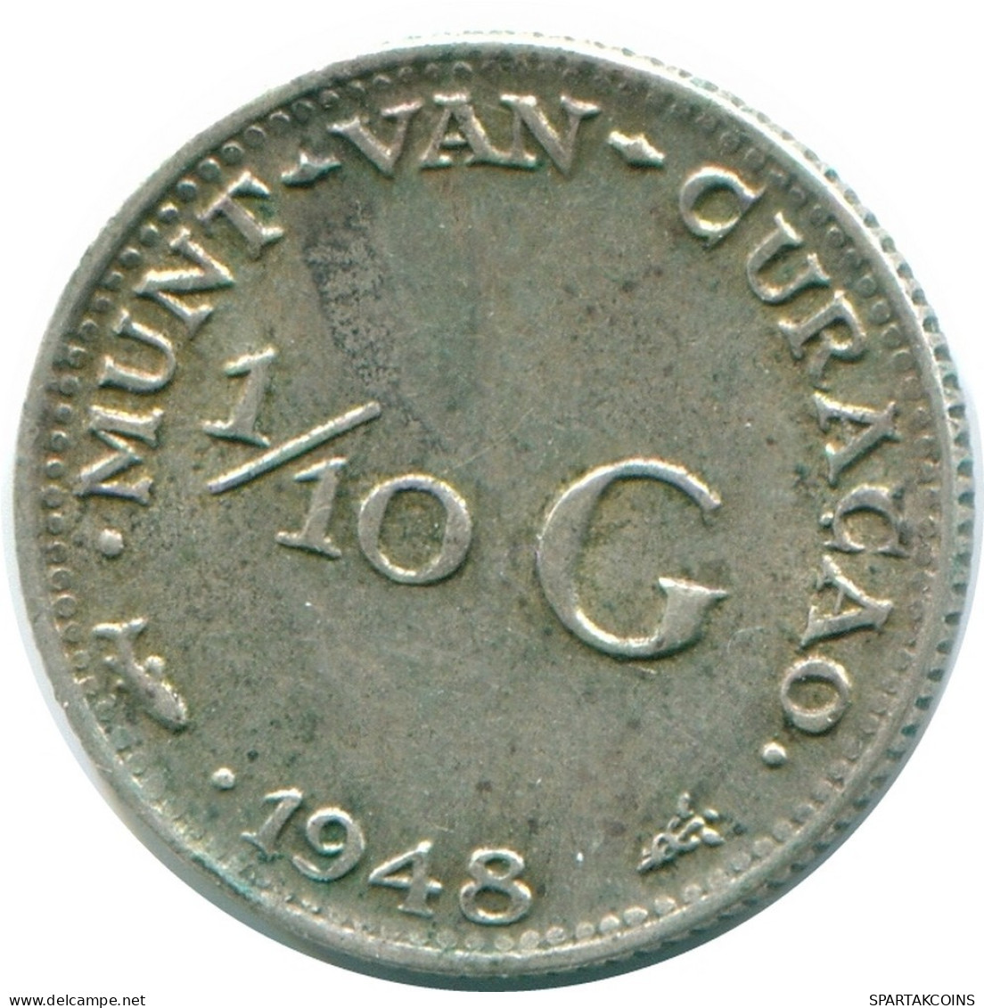 1/10 GULDEN 1948 CURACAO NIEDERLANDE SILBER Koloniale Münze #NL11893.3.D.A - Curacao