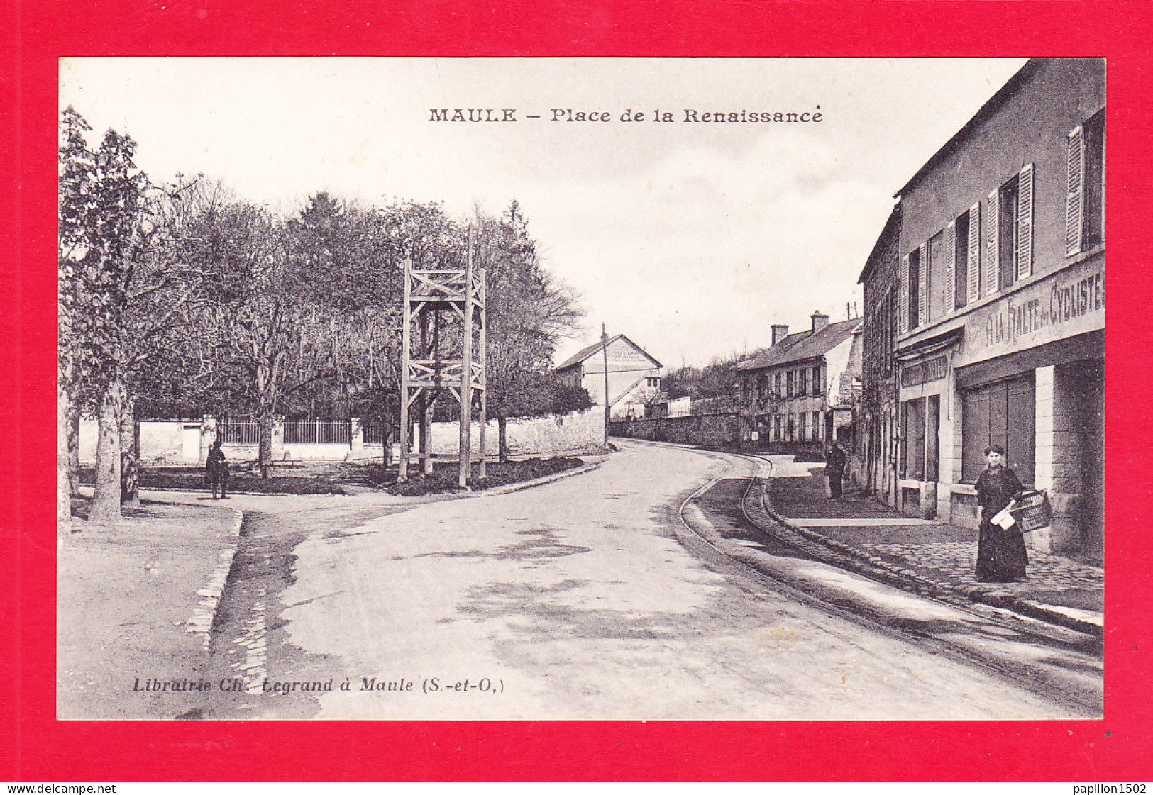 F-78-Maule-01A99  La Place De La Renaissance, "A La Halte Des Cyclistes", Cpa BE - Maule