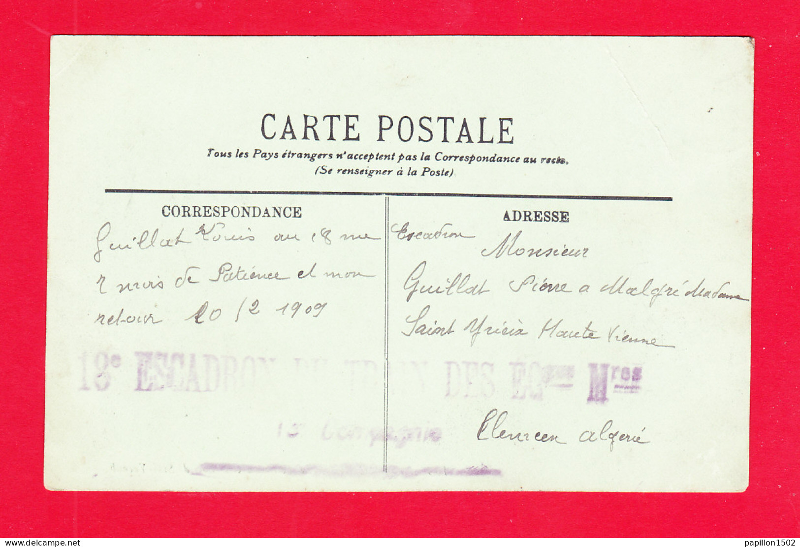 E-Algerie-480A99  Le Tombeau Et Le Bois De Sidi Yacoub, Verso Cachet Militaire, Cpa  - Tlemcen