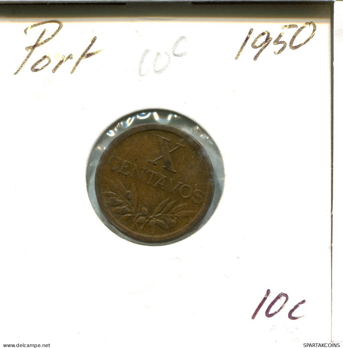 10 CENTAVOS 1950 PORTUGAL Münze #AT261.D.A - Portogallo