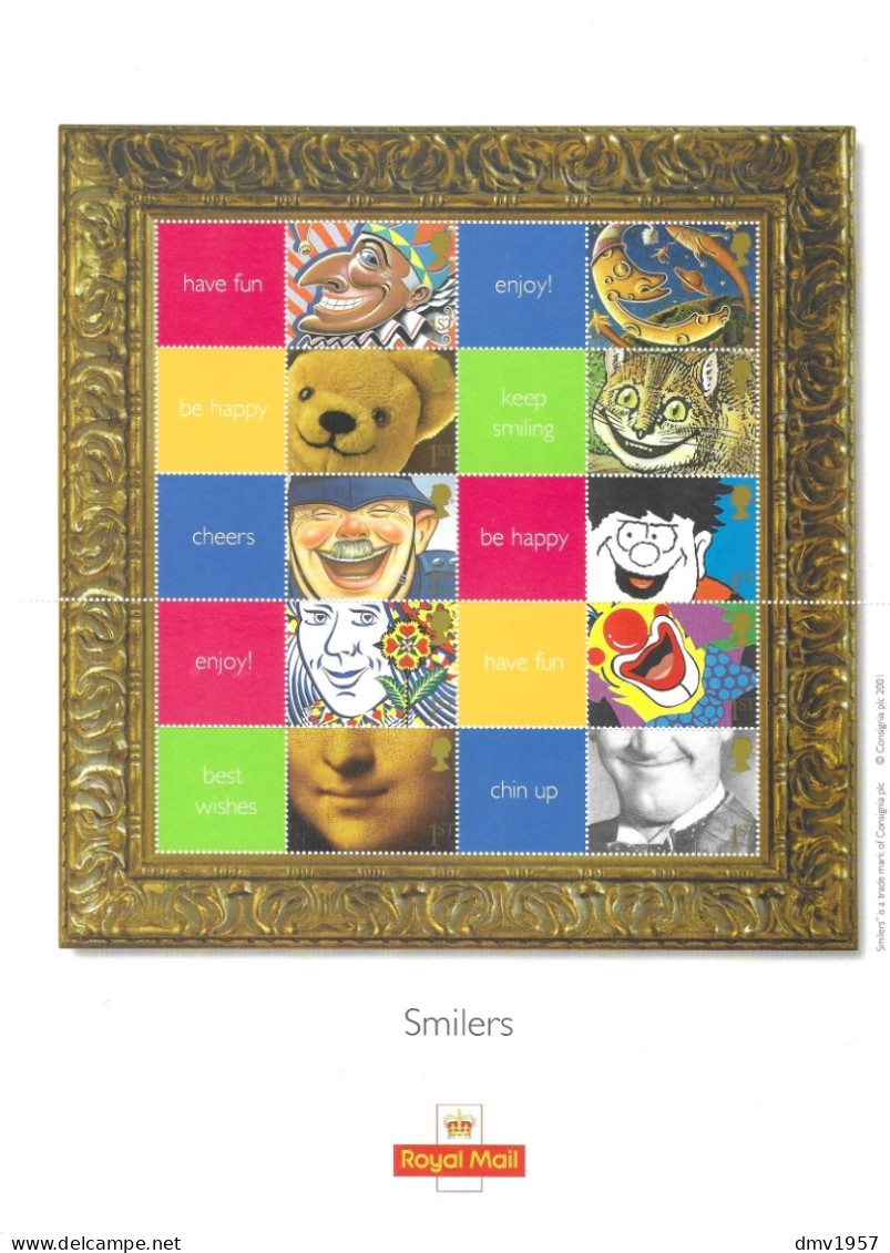 Great Britain 2001 MNH Smilers Consignia Imprint Smiler Sheet LS5 - Hojas & Múltiples