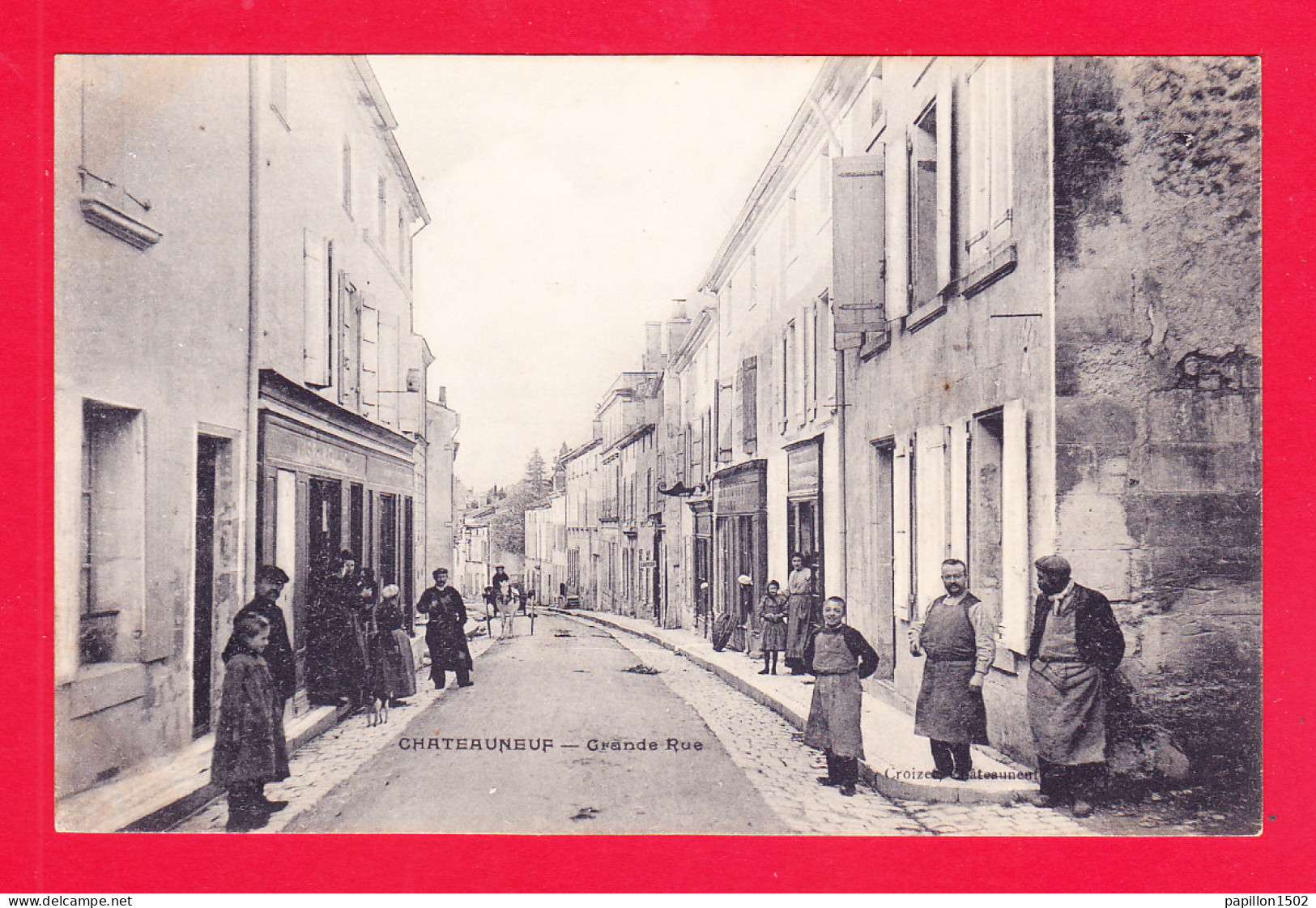 F-16-Chateauneuf Sur Charente-42Ph121  La Grande Rue, Belle Animation, Cpa BE - Chateauneuf Sur Charente