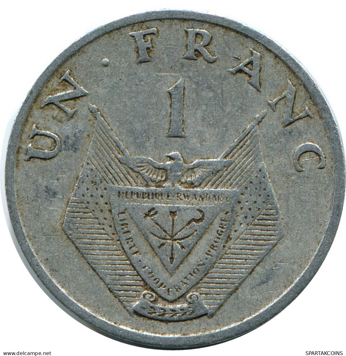 1 FRANC 1974 RWANDA (RUANDA) Moneda #AP919.E.A - Rwanda
